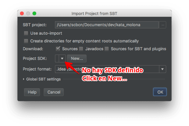 Importando proyecto SBT