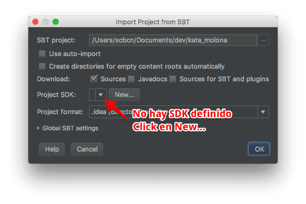 Importando proyecto SBT