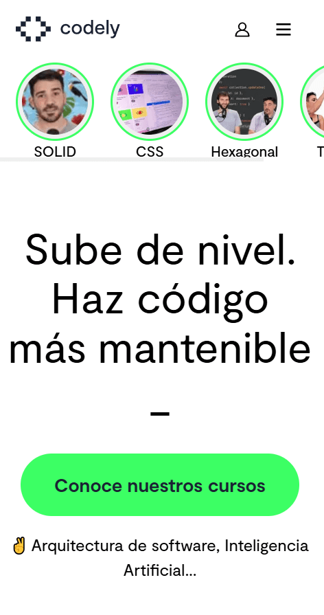 First version where the avatar was next to the hamburger menu