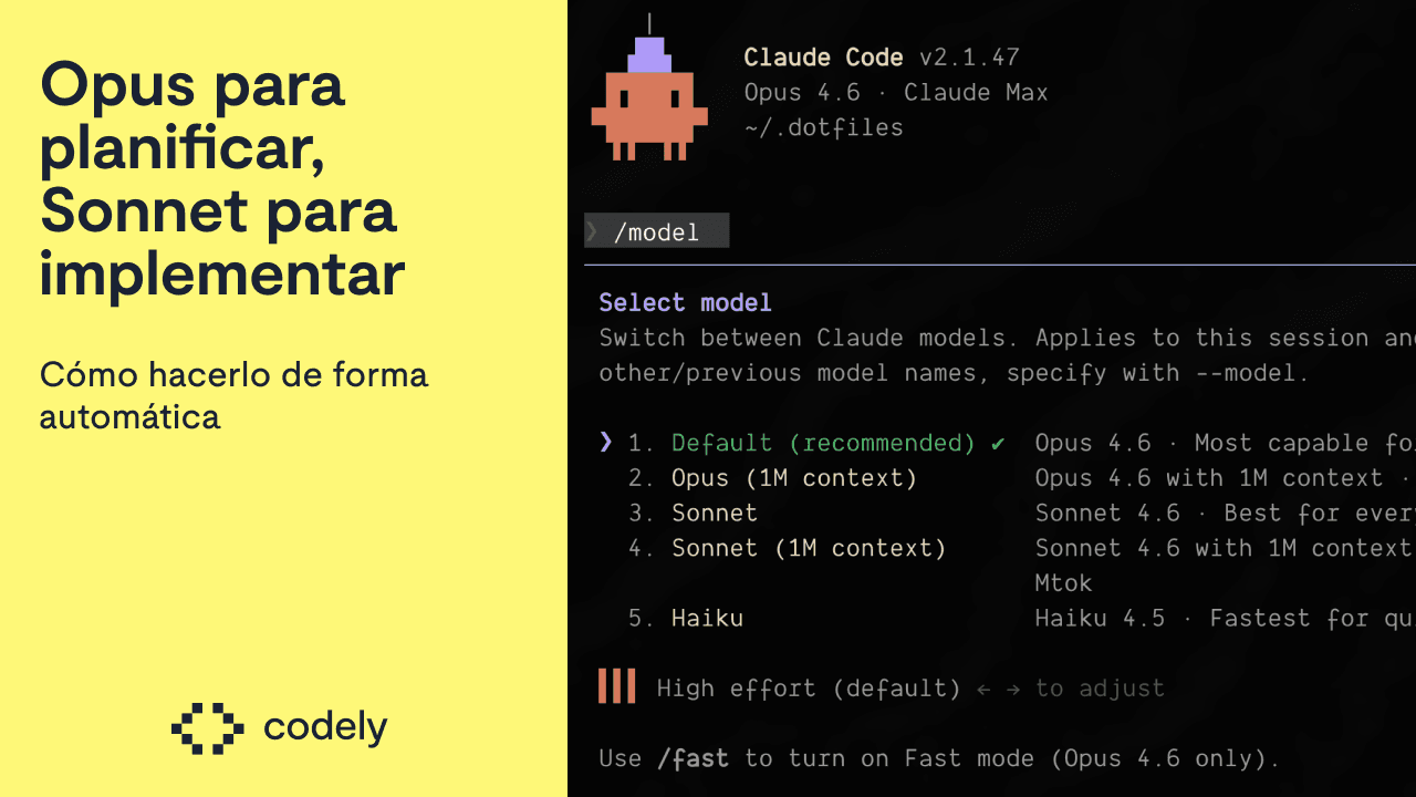 Cómo utilizar Opus para planificar y Sonnet para implementar en Claude Code