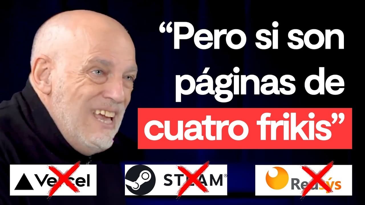 Miniatura del vídeo con la cita de Tebas: "Pero si son páginas de cuatro frikis".