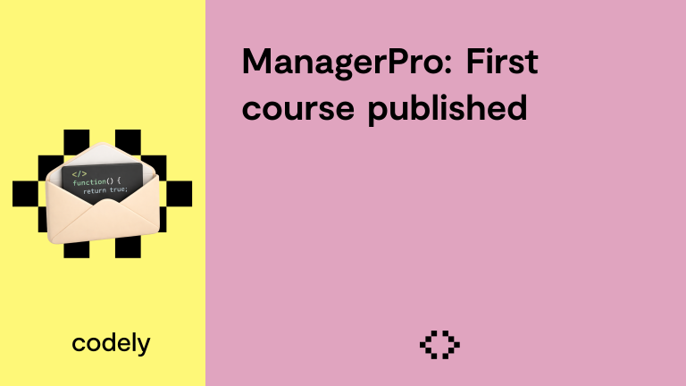 ManagerPro: First course published
