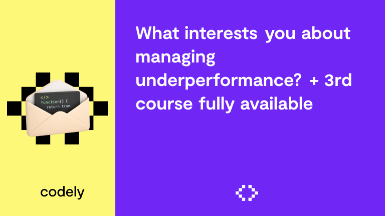 What interests you about managing underperformance? + 3rd course fully available